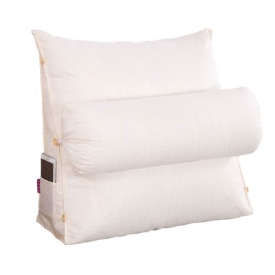 Back Pillows for Sitting in Bed for Adults Pillow for Reading in Bed with Neck Support Bed Wedge Pillow for Headboard for Twin Size Bed Machine Washable ( Color : White , Size : 60 x 50 x 20 cm )