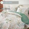 Anibedding Floral Quilt Queen Size,Green Botanical Queen Quilt 3 Pieces,Reversible Soft Bedspread Queen Size for All-Season(96"x90") view 2