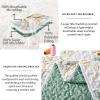 Anibedding Floral Quilt Queen Size,Green Botanical Queen Quilt 3 Pieces,Reversible Soft Bedspread Queen Size for All-Season(96"x90") view 3