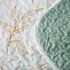 Anibedding Floral Quilt Queen Size,Green Botanical Queen Quilt 3 Pieces,Reversible Soft Bedspread Queen Size for All-Season(96"x90") view 4