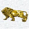 Addune African Wild Lion Figurine Gold Lion Statue for Home Decor Desk Animals Ornament Brass Handmade Art Collectible (Gold) view 2