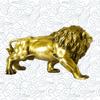 Addune African Wild Lion Figurine Gold Lion Statue for Home Decor Desk Animals Ornament Brass Handmade Art Collectible (Gold) view 3