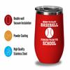 Baseball Red Edition Wine Tumbler 12oz - Baseball Forced School - Throw Coach Sport Lover Home Run Sportmen Center Catcher Boyfriend Outdoor Activity Baserunning Coach view 3