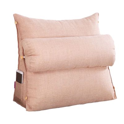 Back Pillows for Sitting in Bed for Adults Pillow for Reading in Bed with Neck Support Bed Wedge Pillow for Headboard for Twin Size Bed Machine Washable ( Color : Beige , Size : 45 x 45 x 20 cm )
