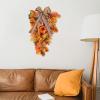 Fall Swag Thanksgiving Wreaths for Front Door, 19.7 Inch Fall Maple Swag, Autumn Sunflower Swag Front Door Swag with Fall Daisy Flower Ribbon, Harvest Swag for Autumn Decor, Without Lights view 3