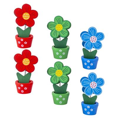 jojofuny 6pcs Flower Pot Designed Memo Clips Cute Photo Card Holders for Home Office Stable Base Reusable Note Holders Random Colors for Events and Parties