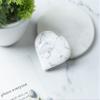 Crocon 50mm Howlite Heart stone Big Heart Shape Puff Stones Set 450+ Carats Pocket Crystal Healing Tumble Collection Palm Worry Stone Good Luck Charm Meditation Gift Craft Home Decor view 1