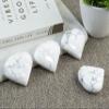 Crocon 50mm Howlite Heart stone Big Heart Shape Puff Stones Set 450+ Carats Pocket Crystal Healing Tumble Collection Palm Worry Stone Good Luck Charm Meditation Gift Craft Home Decor view 2