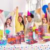 Epakh 100 Packs Carnival Candy Bags Circus-themed Plastic Party Treat Bags with Popcorn Pattern and Gold Twisted Ties for Carnival Birthday Party Favors, Cookies, and Cupcakes (Cute) view 4