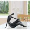 LGYKUMEG Fat Lady Sculpture,Abstract Nude Woman Art Statue,Modern Minimalism Figurine Home Office Decoration Garden Statuette,Black view 1