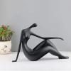 LGYKUMEG Fat Lady Sculpture,Abstract Nude Woman Art Statue,Modern Minimalism Figurine Home Office Decoration Garden Statuette,Black view 2