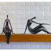LGYKUMEG Fat Lady Sculpture,Abstract Nude Woman Art Statue,Modern Minimalism Figurine Home Office Decoration Garden Statuette,Black view 3