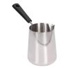 600ml Turkish Coffee Pot,Stainless Steel Milk Pot,Glossy Surface Saucepan Chocolate Melting Pot,High Temperature Resistant Butter Warmer Pot with Cleaning Brush for Home kitchen view 1