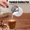 600ml Turkish Coffee Pot,Stainless Steel Milk Pot,Glossy Surface Saucepan Chocolate Melting Pot,High Temperature Resistant Butter Warmer Pot with Cleaning Brush for Home kitchen view 2