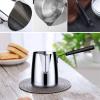 600ml Turkish Coffee Pot,Stainless Steel Milk Pot,Glossy Surface Saucepan Chocolate Melting Pot,High Temperature Resistant Butter Warmer Pot with Cleaning Brush for Home kitchen view 4
