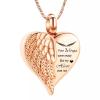 SHEIL Angel Wing Heart Stainless Steel Cremation Necklace for Ashes 316L Stainless Steel Memorial Jewelry Urn Pendant,2 view 1