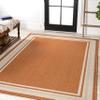 JONATHAN Y Border Stripe Indoor Outdoor Area Rug 3X5 Orange/Cream, James Modern for Backyard, Patio, Porch, Easy-Cleaning, High Traffic, Pet-Friendly, Non-Shedding (SMB201D-3) view 4