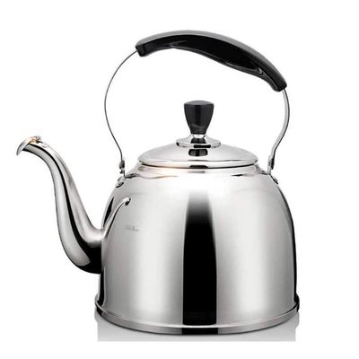 Tea Kettle Stovetop Whistling Stainless Steel Camping Kettle for Gas,Top Stainless Steel Whistling Tea Kettle Stove Top Teapot Pot, Thin Base, Lightweight, Fast Boiling