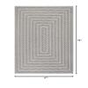 JONATHAN Y Concentric Squares Indoor Outdoor Area Rug 4X6 Black/Light Gray, Chevron Modern for Backyard, Patio, Porch, Easy-Cleaning, High Traffic, Pet-Friendly, Non-Shedding (SMB206B-4) view 2
