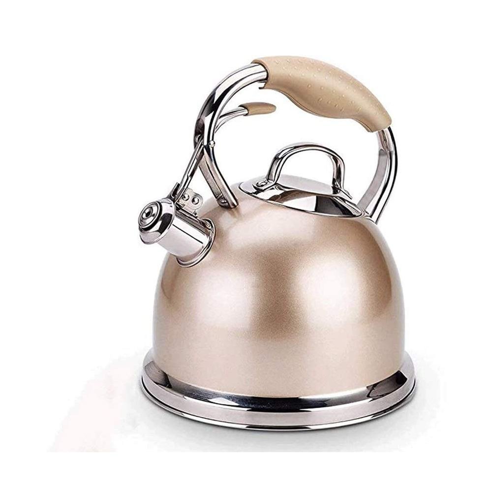 Tea Kettle Stovetop Whistling Stainless Steel Teapot of Heat-Resistant Handle Whistling of Modern Stainless Steel Tea Kettle