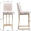 Wahson 24" H Gold Barstools Set of 4, Linen Upholstered Counter Height Stools, Modern Fabric Bar Stools for Kitchen Island/Dining Room, with Golden Metal Frame, Beige view 3