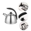 Tea Kettle Stovetop Whistling Stainless Steel Tea Kettle Metallic Stainless Steel Stovetop Whistling Kettle Induction-Safe Coffee Pot Kettle Kone With Ergonomic Handle For Chinese Restaurants, Confere view 1