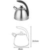 Tea Kettle Stovetop Whistling Stainless Steel Tea Kettle Metallic Stainless Steel Stovetop Whistling Kettle Induction-Safe Coffee Pot Kettle Kone With Ergonomic Handle For Chinese Restaurants, Confere view 2
