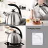 Tea Kettle Stovetop Whistling Stainless Steel Tea Kettle Metallic Stainless Steel Stovetop Whistling Kettle Induction-Safe Coffee Pot Kettle Kone With Ergonomic Handle For Chinese Restaurants, Confere view 4