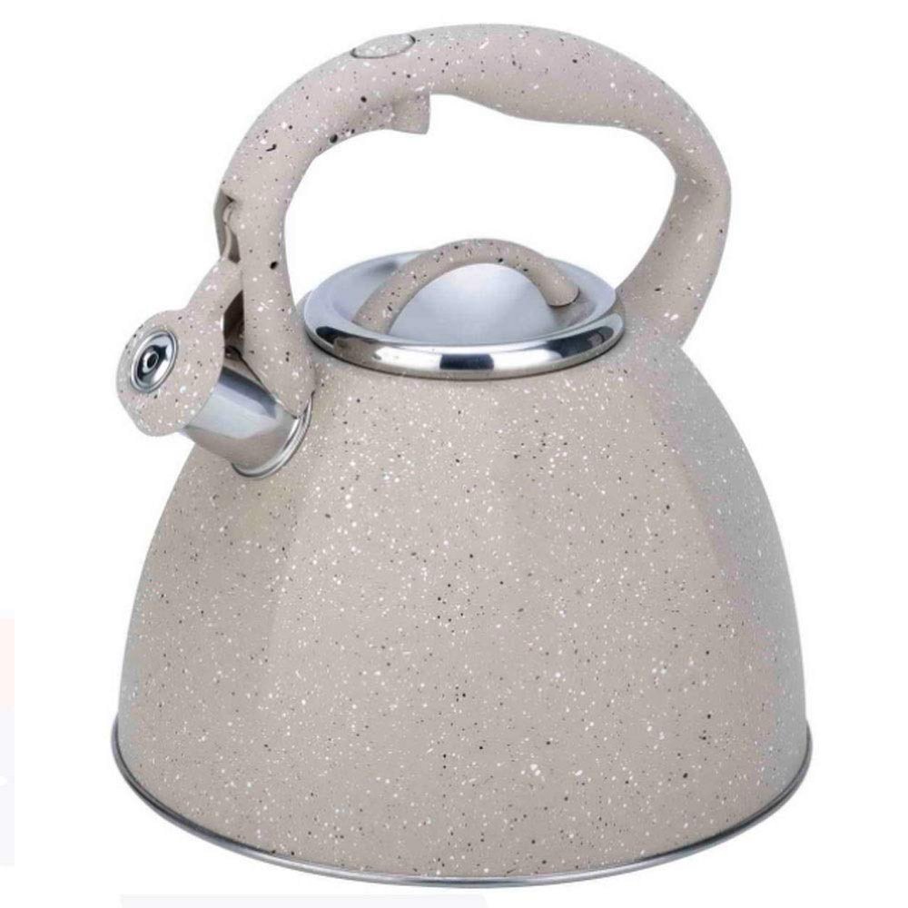 Tea Kettle Stovetop Whistling Stainless Steel 3 Liter Stainless Steel Whistling Tea Kettle - Modern Stainless Steel Whistling Tea Pot for Stovetop with Cool Grip Ergonomic Handle (Size : #4)