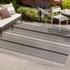JONATHAN Y Double Stripe Indoor Outdoor Area Rug 3X5 Black/Beige, Haynes Modern for Backyard, Patio, Porch, Easy-Cleaning, High Traffic, Pet-Friendly, Non-Shedding (SMB202D-3) view 3