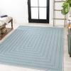 JONATHAN Y Concentric Squares Indoor Outdoor Area Rug 4X6 Aqua/Light Gray, Chevron Modern for Backyard, Patio, Porch, Easy-Cleaning, High Traffic, Pet-Friendly, Non-Shedding (SMB206A-4) view 4