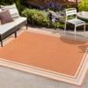 JONATHAN Y Border Stripe Indoor Outdoor Area Rug 4X6 Orange/Cream, James Modern for Backyard, Patio, Porch, Easy-Cleaning, High Traffic, Pet-Friendly, Non-Shedding (SMB201D-4) view 3