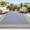 JONATHAN Y Diamond Border Indoor Outdoor Area Rug 3X5 Blue/Cream, Lucia Classic for Backyard, Patio, Porch, Easy-Cleaning, High Traffic, Pet-Friendly, Non-Shedding (SMB207C-3) view 1