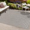 JONATHAN Y Concentric Squares Indoor Outdoor Area Rug 3X5 Black/Light Gray, Chevron Modern for Backyard, Patio, Porch, Easy-Cleaning, High Traffic, Pet-Friendly, Non-Shedding (SMB206B-3) view 3