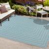JONATHAN Y Concentric Squares Indoor Outdoor Area Rug 5X8 Aqua/Light Gray, Chevron Modern for Backyard, Patio, Porch, Easy-Cleaning, High Traffic, Pet-Friendly, Non-Shedding (SMB206A-5) view 3
