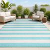JONATHAN Y Two-Tone Wide Stripe Indoor Outdoor Area Rug 4X6 Aqua/Cream, Negril for Backyard, Patio, Porch, Easy-Cleaning, High Traffic, Pet-Friendly, Non-Shedding (SMB203E-4) view 1