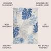 JONATHAN Y Tropical Leaf Indoor Outdoor Area Rug 3X5 Light Gray/Navy, Monstera High-Low for Backyard, Patio, Porch, Easy-Cleaning, High Traffic, Pet-Friendly, Non-Shedding (AMC113A-3) view 2