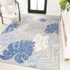 JONATHAN Y Tropical Leaf Indoor Outdoor Area Rug 3X5 Light Gray/Navy, Monstera High-Low for Backyard, Patio, Porch, Easy-Cleaning, High Traffic, Pet-Friendly, Non-Shedding (AMC113A-3) view 4