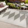 JONATHAN Y Diamond Stripe Indoor Outdoor Area Rug 3X5 Light Gray/Black, Vinales for Backyard, Patio, Porch, Easy-Cleaning, High Traffic, Pet-Friendly, Non-Shedding (SMB204B-3) view 3