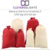 CleverDelights 14" x 20" Red Cotton Bags - 10 Pack - Large 14x20 Inch Muslin Drawstring Bag view 4