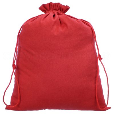 CleverDelights Red Cotton Bags - Premium Drawstring Multipurpose Bag (5, 12 x 16 Inch)