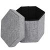 Vintiquewise Small Grey Foldable Hexagon Pouf Ottoman Foot Rest, Soft Ottoman Pouf Foot Stool for Living Room, Bedroom, Office, Storage Ottoman for Couch view 1