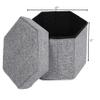 Vintiquewise Small Grey Foldable Hexagon Pouf Ottoman Foot Rest, Soft Ottoman Pouf Foot Stool for Living Room, Bedroom, Office, Storage Ottoman for Couch view 3
