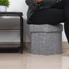 Vintiquewise Small Grey Foldable Hexagon Pouf Ottoman Foot Rest, Soft Ottoman Pouf Foot Stool for Living Room, Bedroom, Office, Storage Ottoman for Couch view 4