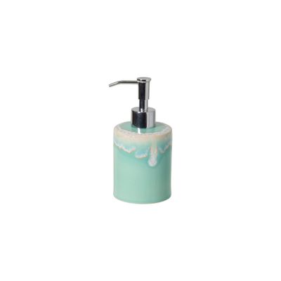 Casafina Ceramic Soap & Lotion Pump Dispenser - Taormina Collection, Aqua | Stoneware Bathroom Accessories | Quality Bath Decor | 3'' x 4.25'', 20 oz.