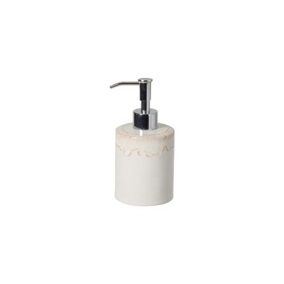 Casafina Ceramic Soap & Lotion Pump Dispenser - Taormina Collection, White | Stoneware Bathroom Accessories | Quality Bath Decor | 3'' x 4.25'', 20 oz.