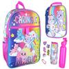 Bioworld Carebears Caring Is Magic 16" Backpack Lunch Tote Water Bottle Sticker Set 5 Pc Mega Set view 1