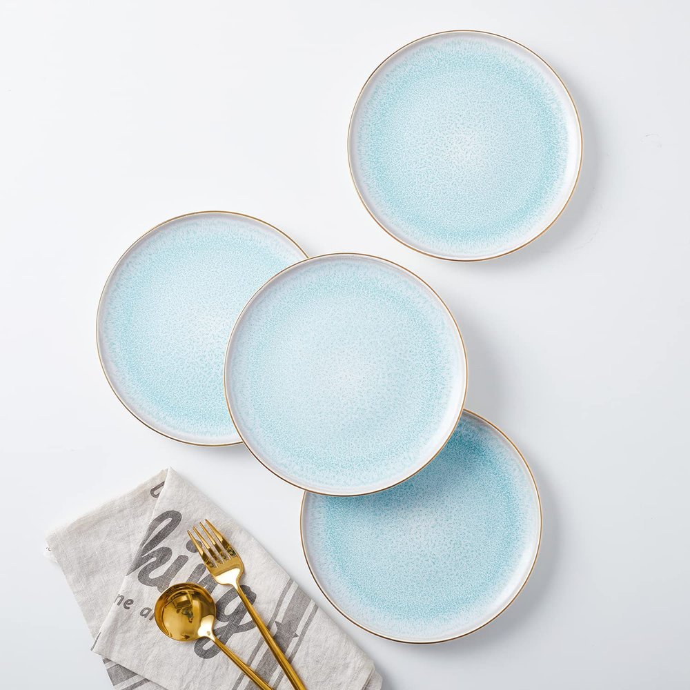 Stone lain Porcelain Dish Set, 4 Salad Plates, Josephine - Mint