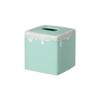 Casafina Ceramic Boutique Tissue Box Cover - Taormina Collection, Aqua | Stoneware Bathroom Accessories | Quality Bath Decor | 6'' x 6'' x 6'' view 1