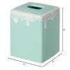 Casafina Ceramic Boutique Tissue Box Cover - Taormina Collection, Aqua | Stoneware Bathroom Accessories | Quality Bath Decor | 6'' x 6'' x 6'' view 3
